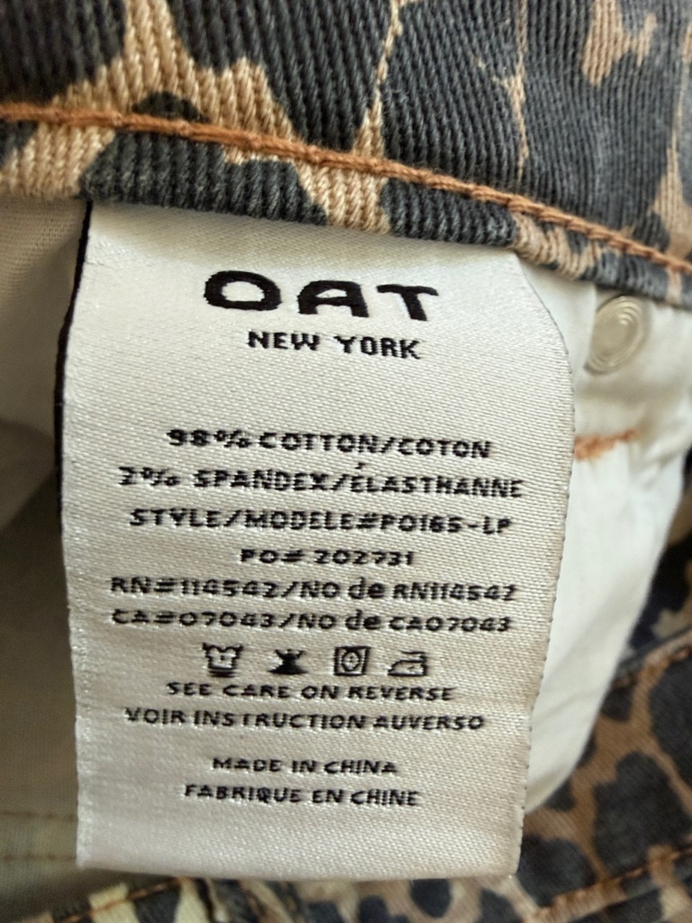 Oat New York Leopard Print High-Rise Jeans - Black & Cream - Picture 3 of 6